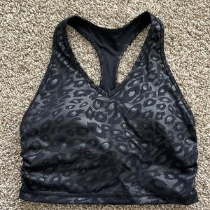 Angel Competition Bikini Active Black Cheetah Sports Bra Crop Top Medium